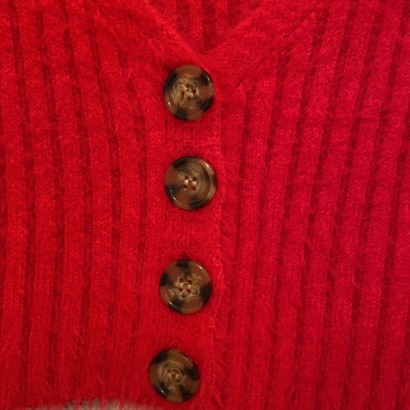 [URBAN BEHAVIOUR] Red Crop Top Sweater - Small - Picture 3 of 7